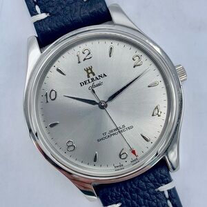 NOS Delbana Classic (25020) Swiss Made 38mm Mechanical Watch ETA 2801 Movement